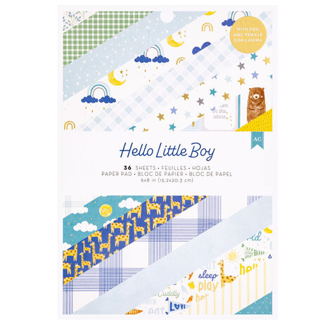 American Crafts Hello Little Boy 6x8 Inch Paper Pad (36 Sheets) (34030013) (OUTLET) American Crafts Hello Little Boy 6x8 Inch Paper Pad (36 Sheets) (34030013) (OUTLET)