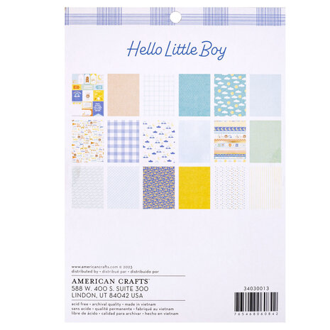 American Crafts Hello Little Boy 6x8 Inch Paper Pad (36 Sheets) (34030013) (OUTLET) American Crafts Hello Little Boy 6x8 Inch Paper Pad (36 Sheets) (34030013) (OUTLET)