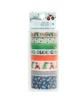 American Crafts Pebbles Cool Boy Washi Tape Spools (8pcs) (34027642) (OUTLET)