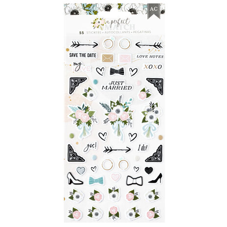 American Crafts A Perfect Match Stickers Puffy Icons (55pcs) (34025963) (OUTLET)