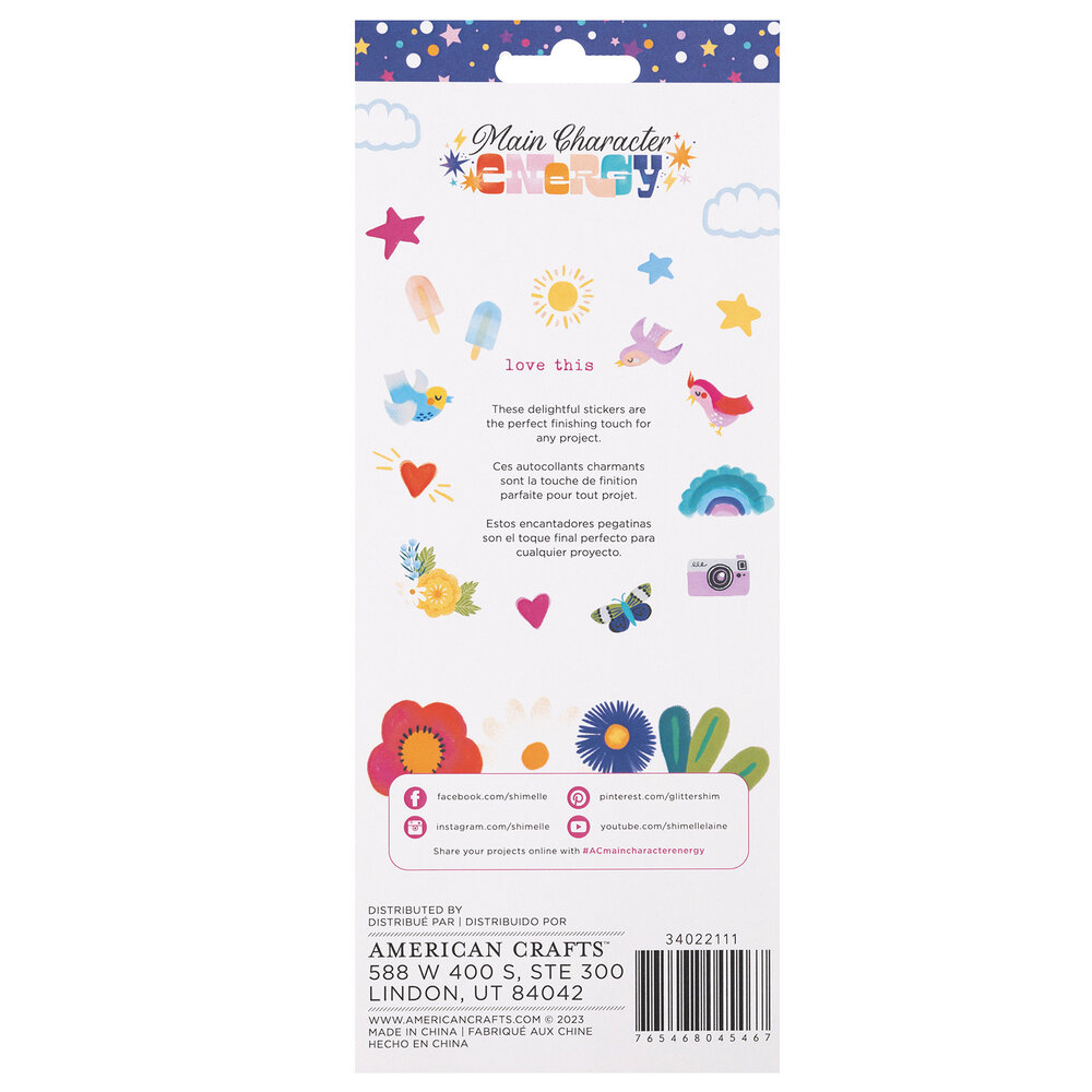 American Crafts Shimelle Laine Main Character Energy Mini Puffy Stickers (60pcs) (34022111) (OUTLET) American Crafts Shimelle Laine Main Character Energy Mini Puffy Stickers (60pcs) (34022111) (OUTLET)