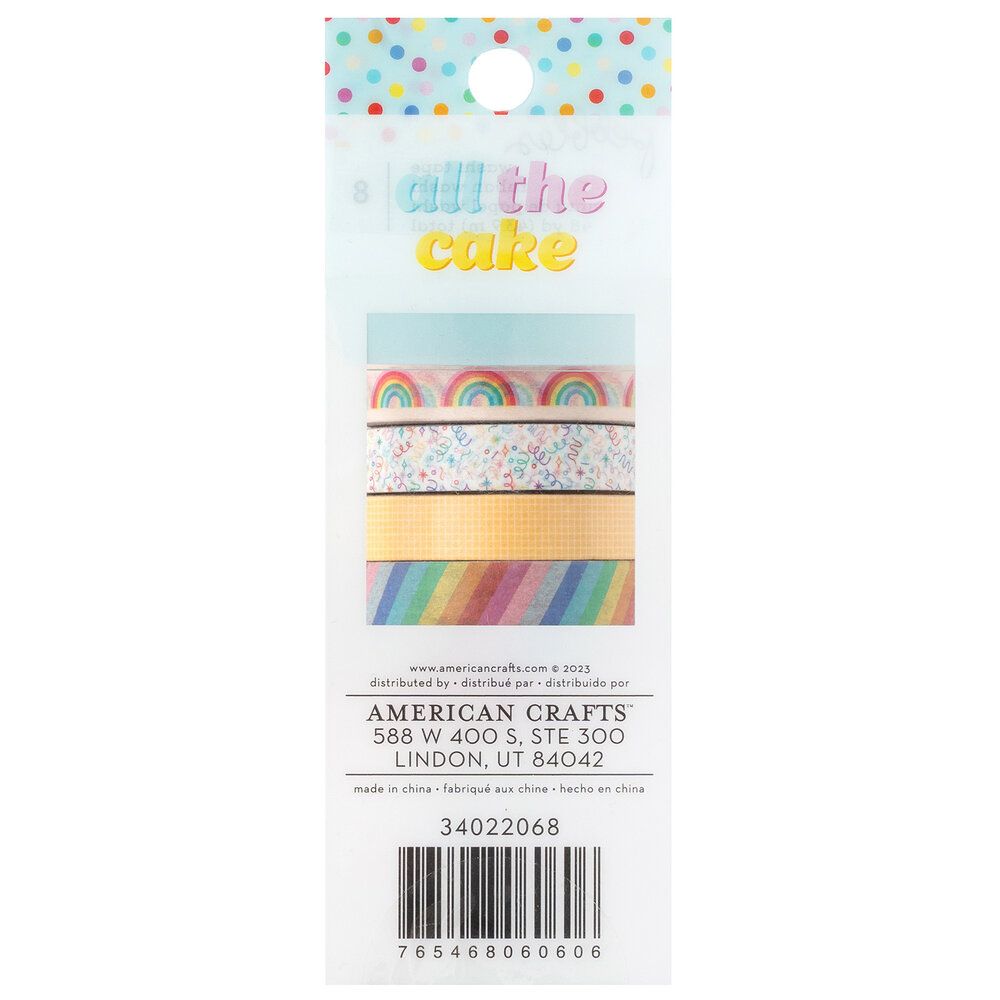 American Crafts Pebbles All The Cake Washi Tape (8pcs) (34022068) (OUTLET)