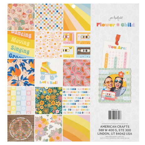 American Crafts Jen Hadfield Flower Child 12x12 Inch Paper Pad (34014146) (OUTLET)