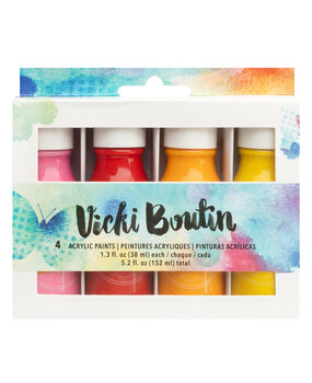 American Crafts Vicki Boutin Mixed Media Acrylic Paints Warm (4pcs) (376792) (OUTLET)