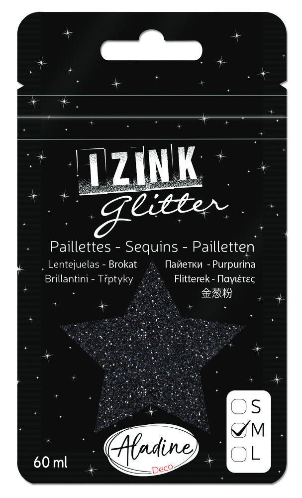 Aladine Izink Glitter Noir 1 (M/60ml) (80969) (OUTLET)