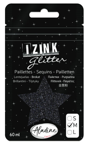 Aladine Izink Glitter Noir 1 (M/60ml) (80969) (OUTLET)
