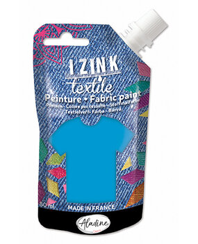Aladine Izink Textile Bleu Nacre Boutis Fabric Paint (80ml) (80736) (OUTLET)