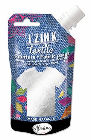 Aladine Izink Textile Argent Silver Fabric Paint (80ml) (80732) (OUTLET) Aladine Izink Textile Argent Silver Fabric Paint (80ml) (80732) (OUTLET)