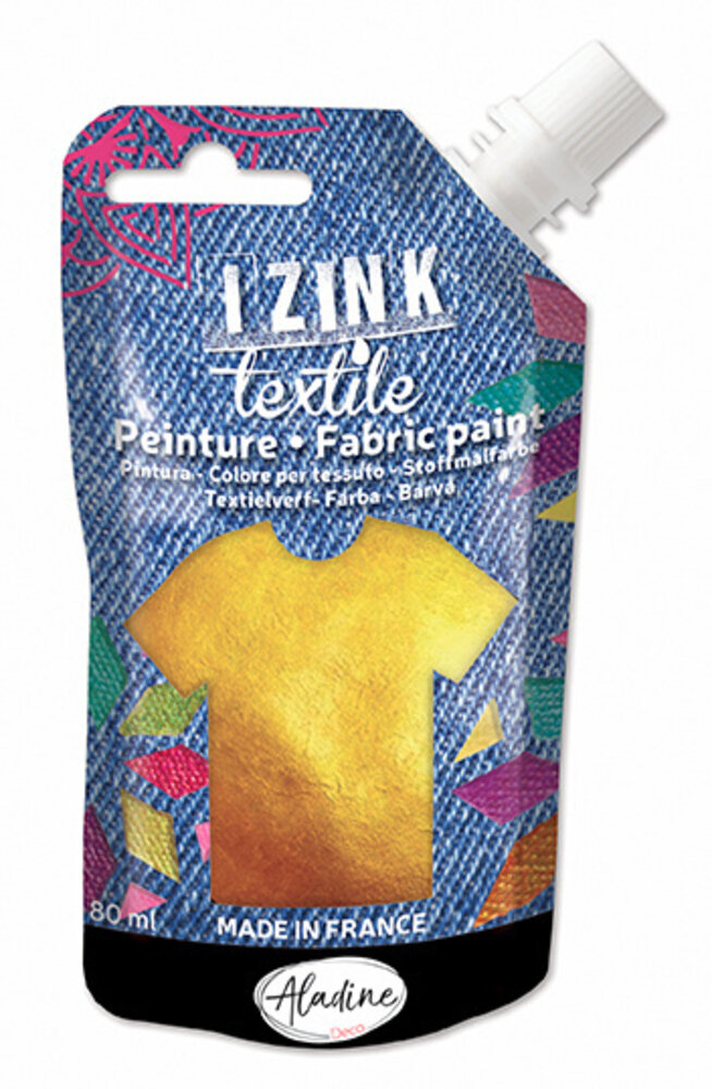 Aladine Izink Textile Or Gold Fabric Paint (80ml) (80731) (OUTLET)