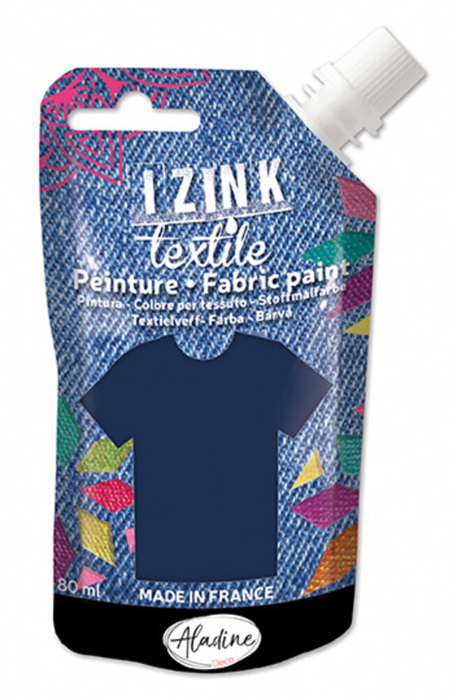 Aladine Izink Textile Bleu Nuit Denim Fabric Paint (80ml) (80725) (OUTLET)