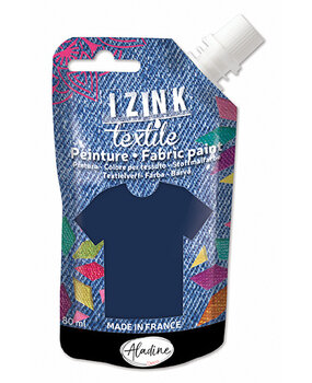 Aladine Izink Textile Bleu Nuit Denim Fabric Paint (80ml) (80725) (OUTLET)