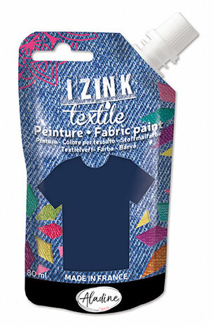 Aladine Izink Textile Bleu Nuit Denim Fabric Paint (80ml) (80725) (OUTLET)