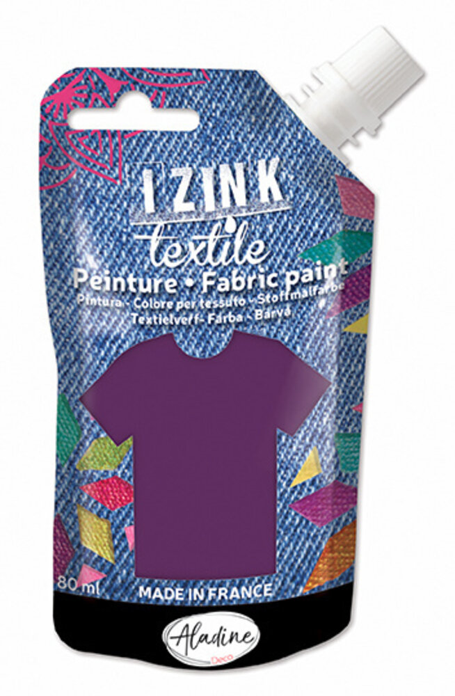 Aladine Izink Textile Violet Cachemire Fabric Paint (80ml) (80724) (OUTLET)