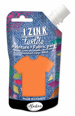 Aladine Izink Textile Orange Nylon Fabric Paint (80ml) (80721) (OUTLET)