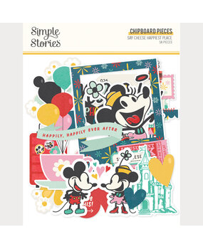 Simple Stories PRE-ORDER Say Cheese Happiest Place Chipboard Pieces (26226)