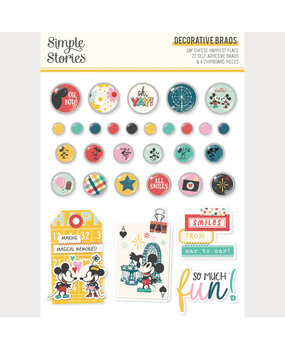 Simple Stories PRE-ORDER Say Cheese Happiest Place Decorative Brads (26231)