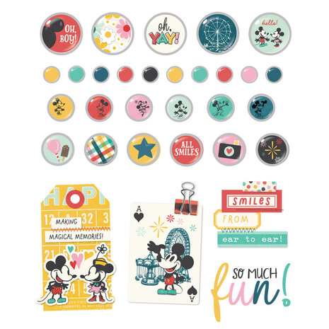 Simple Stories PRE-ORDER Say Cheese Happiest Place Decorative Brads (26231) Simple Stories PRE-ORDER Say Cheese Happiest Place Decorative Brads (26231)