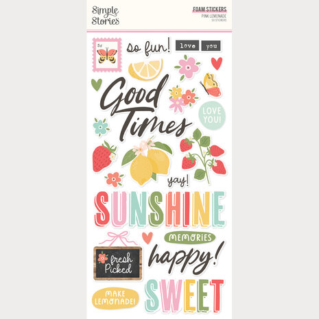 Simple Stories Pink Lemonade Foam Stickers (26322)