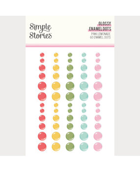Simple Stories PRE-ORDER Pink Lemonade Glossy Enamel Dots (26324)