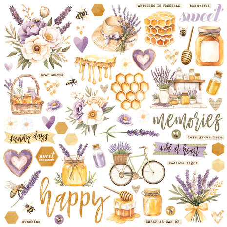 Simple Stories PRE-ORDER Simple Vintage Lavender Fields Chipboard Pieces (26425)