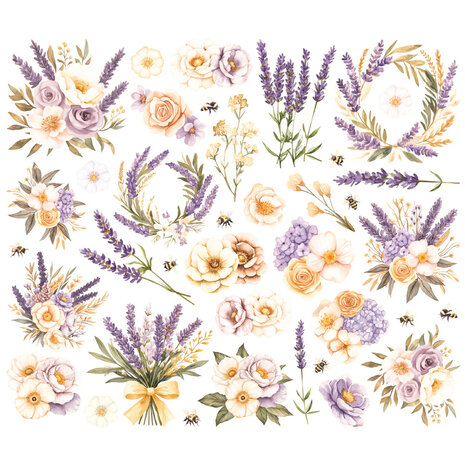 Simple Stories PRE-ORDER Simple Vintage Lavender Fields Floral Bits (26427)