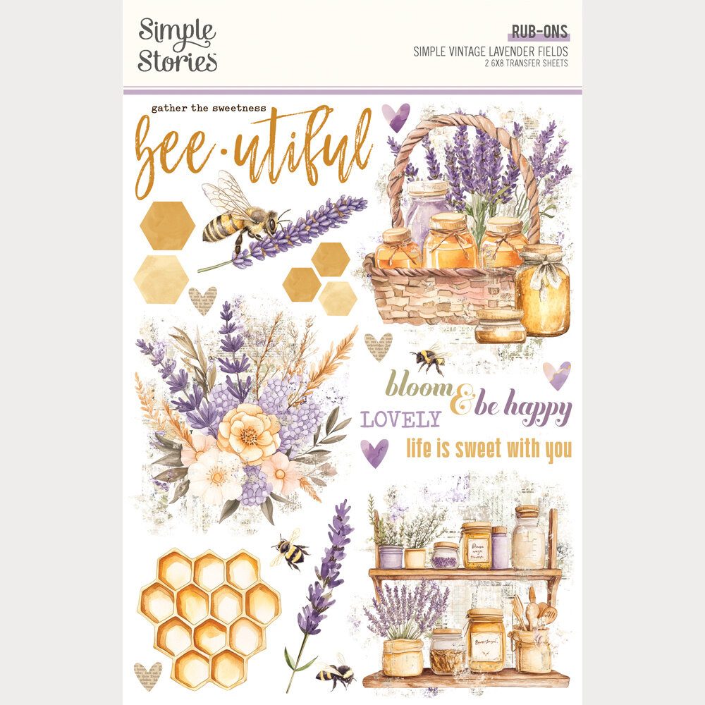 Simple Stories PRE-ORDER Simple Vintage Lavender Fields Rub Ons (26429)