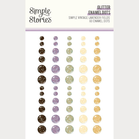 Simple Stories Simple Vintage Lavender Fields Glitter Enamel Dots (26432)