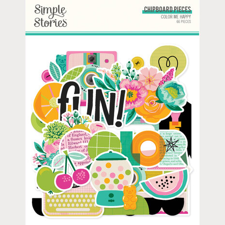 Simple Stories Color Me Happy Chipboard Pieces (26518)