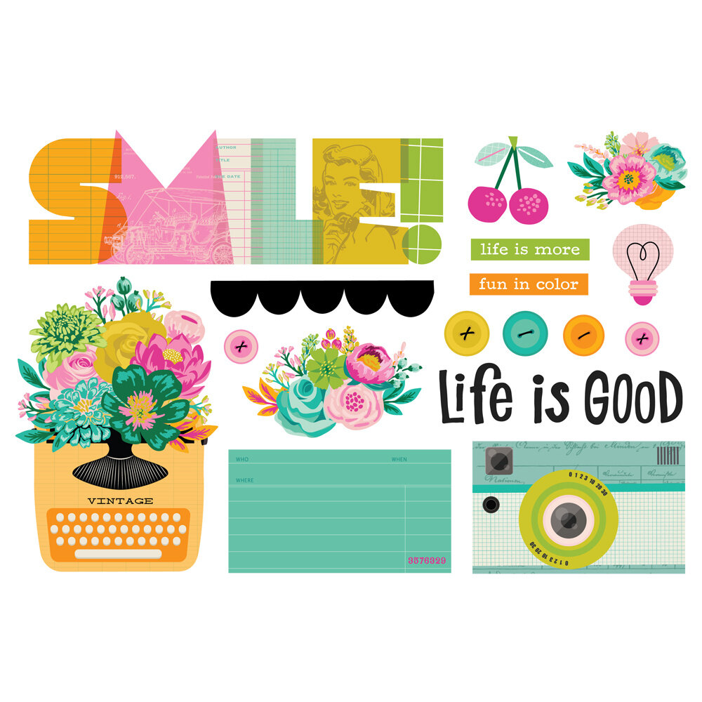 Simple Stories Color Me Happy Simple Pages Pieces (26525)