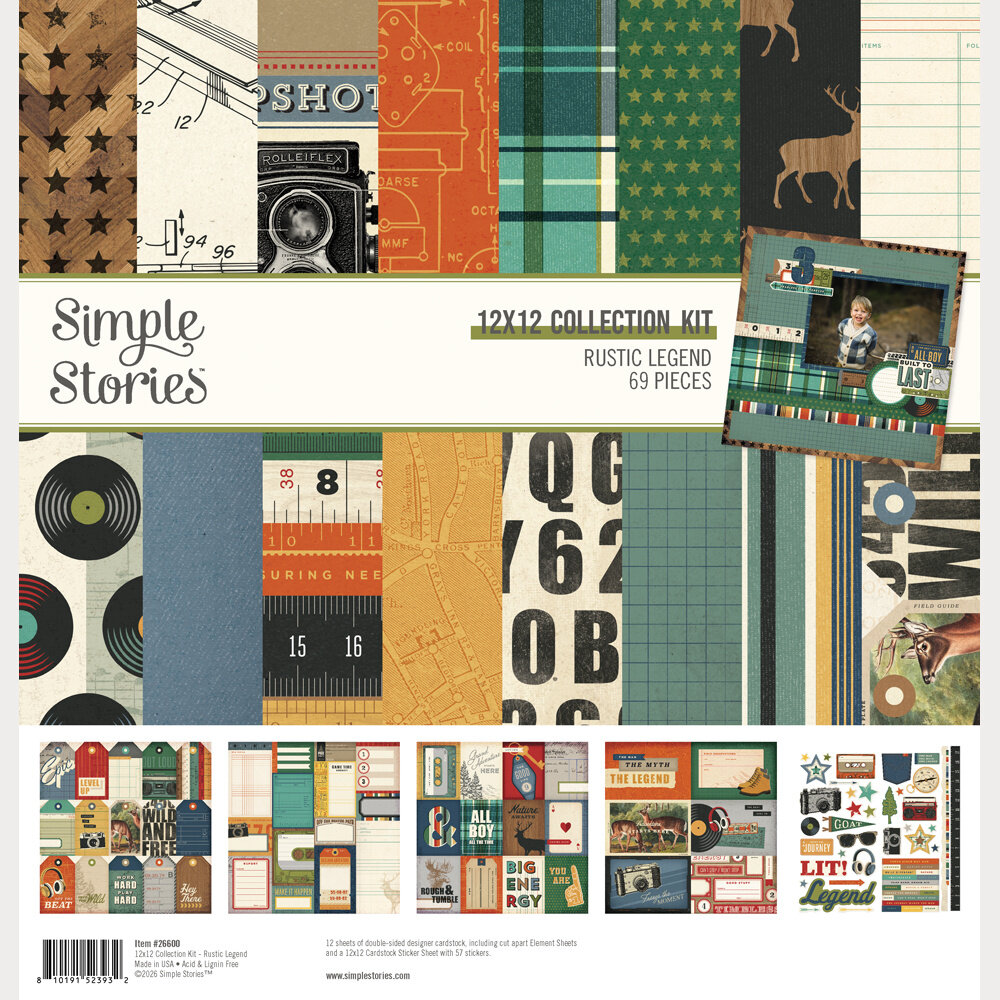 Simple Stories PRE-ORDER Rustic Legend 12x12 Inch Collection Kit (26600) Simple Stories PRE-ORDER Rustic Legend 12x12 Inch Collection Kit (26600)
