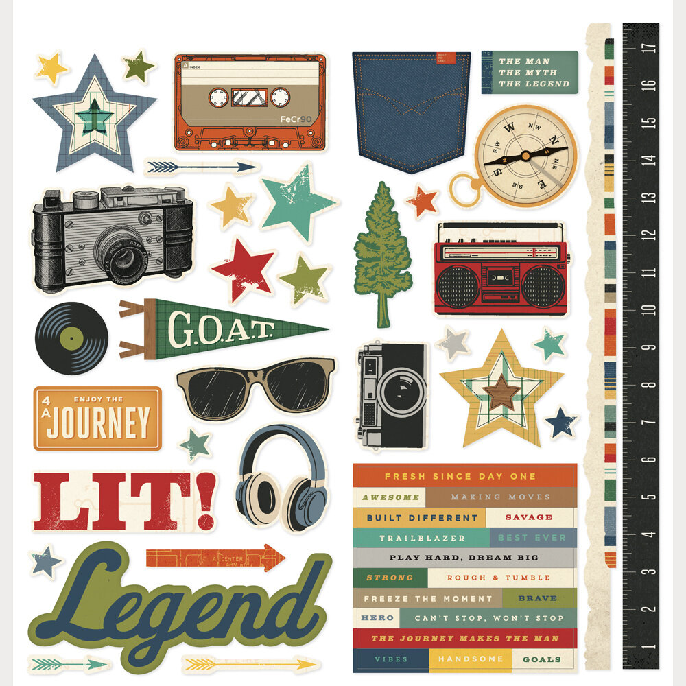Simple Stories PRE-ORDER Rustic Legend Cardstock Stickers Icons (26602) Simple Stories PRE-ORDER Rustic Legend Cardstock Stickers Icons (26602)