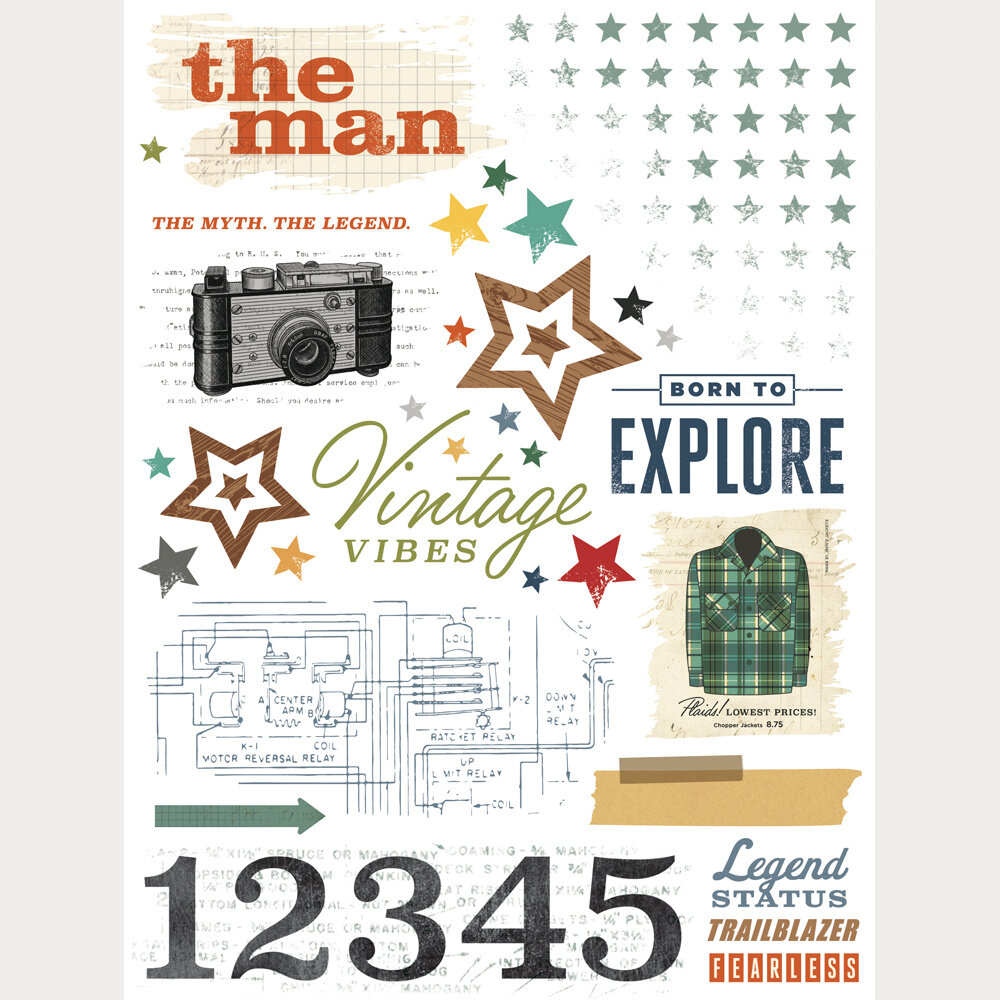 Simple Stories Rustic Legend Rub Ons (26621) Simple Stories Rustic Legend Rub Ons (26621)