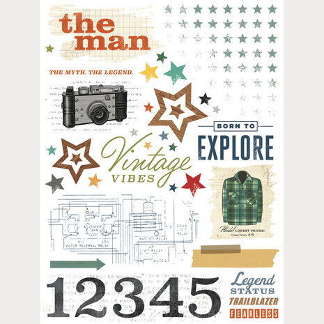 Simple Stories PRE-ORDER Rustic Legend Rub Ons (26621)