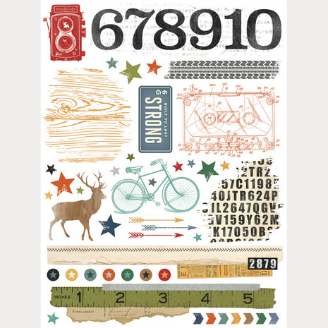 Simple Stories PRE-ORDER Rustic Legend Rub Ons (26621)