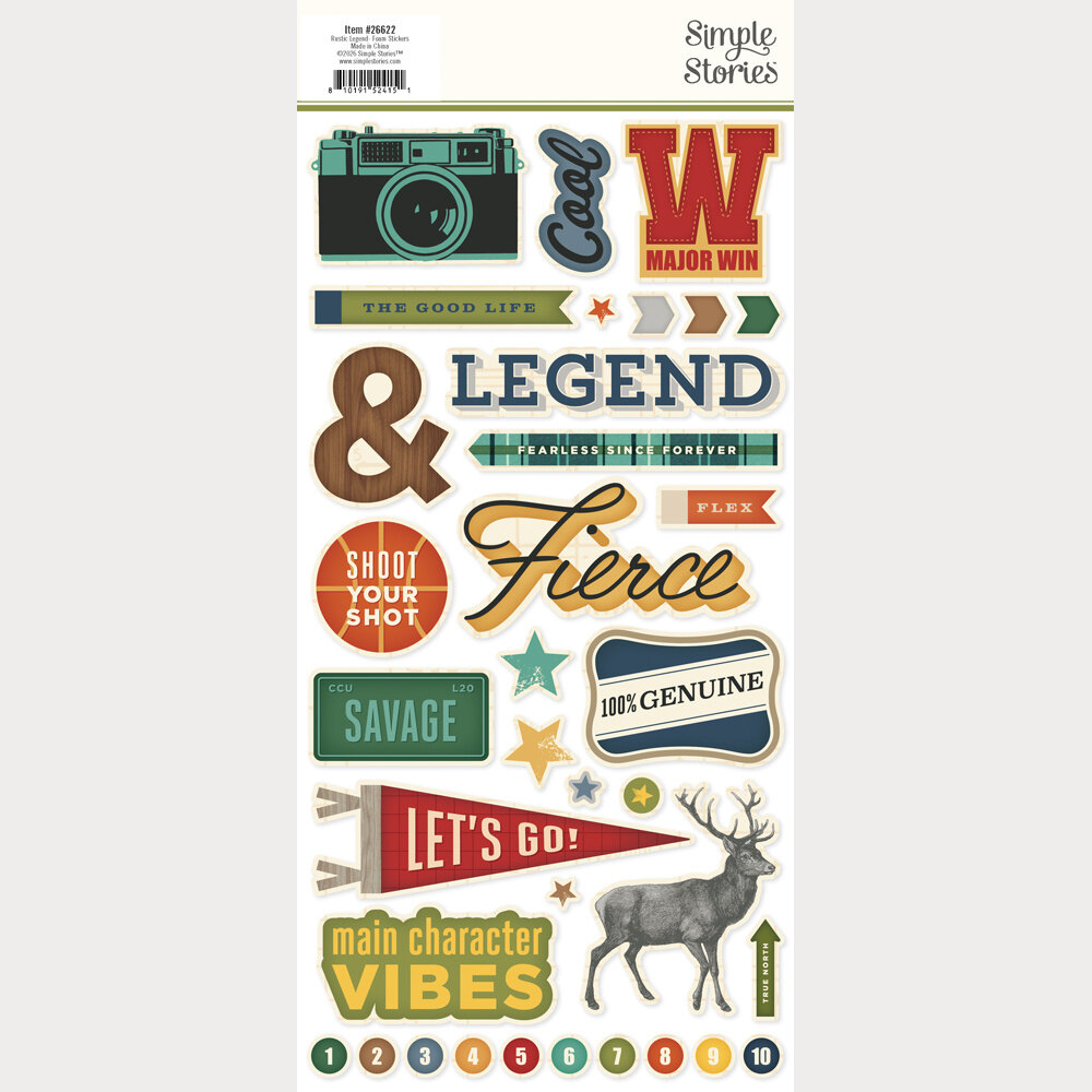 Simple Stories PRE-ORDER Rustic Legend Foam Stickers (26622)