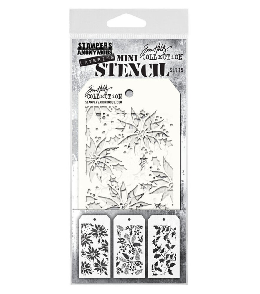 Stampers Anonymous Tim Holtz Mini Layering Stencil Set 19 (THMST019)