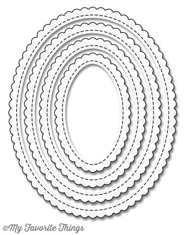 My Favorite Things Die-Namics Stitched Mini Scallop Oval Stax (MFT-805)
