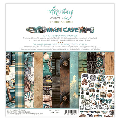 Mintay PRE-ORDER Man Cave 12x12 Inch Paper Pad (MT-MAN-07) Mintay PRE-ORDER Man Cave 12x12 Inch Paper Pad (MT-MAN-07)