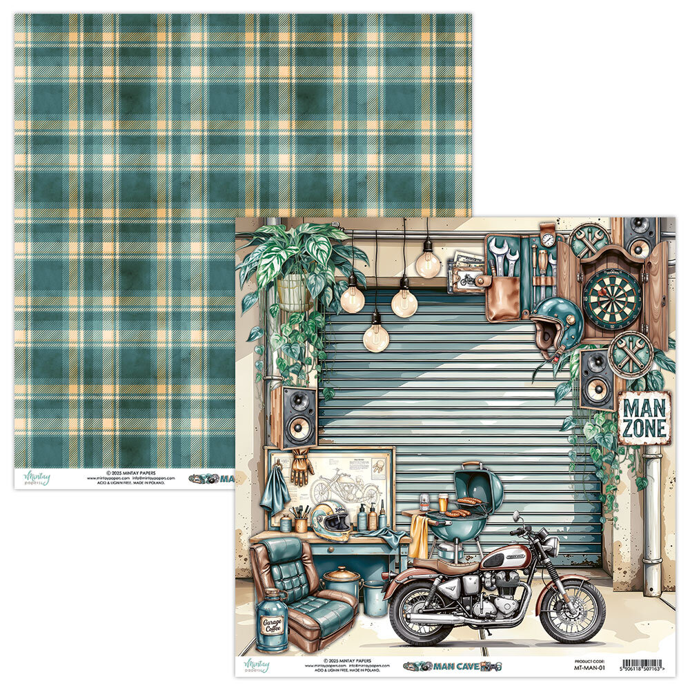 Mintay PRE-ORDER Man Cave 12x12 Inch Paper Pad (MT-MAN-07) Mintay PRE-ORDER Man Cave 12x12 Inch Paper Pad (MT-MAN-07)