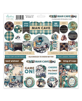 Mintay PRE-ORDER Man Cave 12x12 Inch Chipboard Ephemera Sheet (MT-MAN-14)