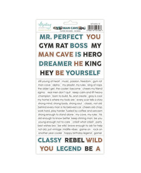 Mintay Man Cave 6x12 Inch Paper Stickers Words (MT-MAN-13)