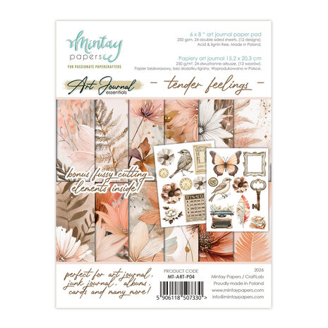 Mintay Art Journal Tender Feelings 6x8 Inch Paper Pad (MT-ART-P04) Mintay Art Journal Tender Feelings 6x8 Inch Paper Pad (MT-ART-P04)