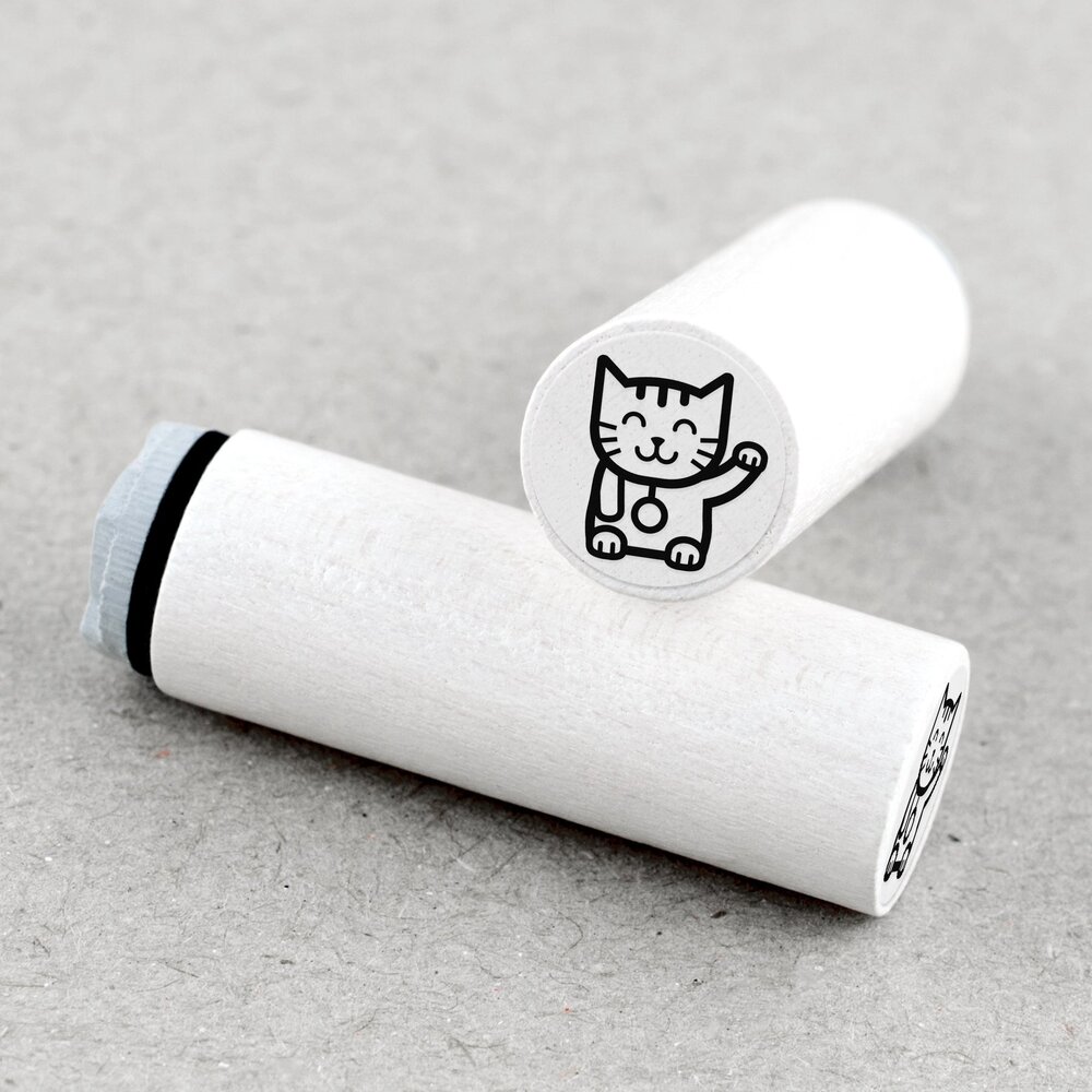 Merry & Bright Mini Wooden Stamp Waving Cat (1MB00965) Merry & Bright Mini Wooden Stamp Waving Cat (1MB00965)