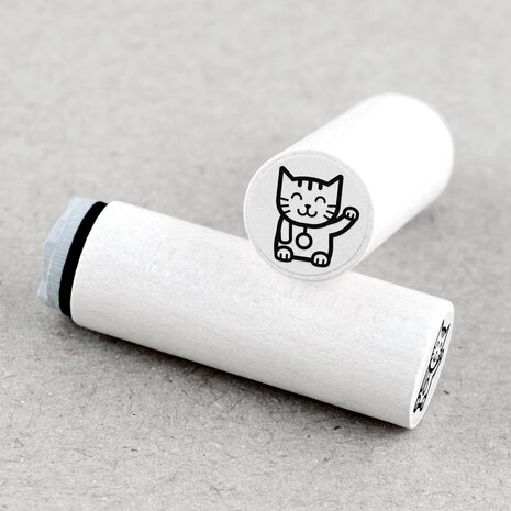 Merry & Bright Mini Wooden Stamp Waving Cat (1MB00965) Merry & Bright Mini Wooden Stamp Waving Cat (1MB00965)