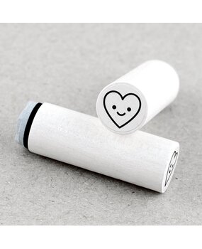 Merry & Bright Mini Wooden Stamp Heart Happy (1MB01320)