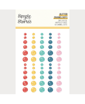 Simple Stories Say Cheese Happiest Place Glitter Enamel Dots (26232)