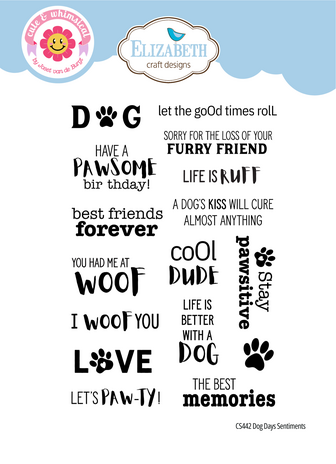 Elizabeth Craft Designs Dog Days A6 Clear Stamps Sentiments (CS442) Elizabeth Craft Designs Dog Days A6 Clear Stamps Sentiments (CS442)
