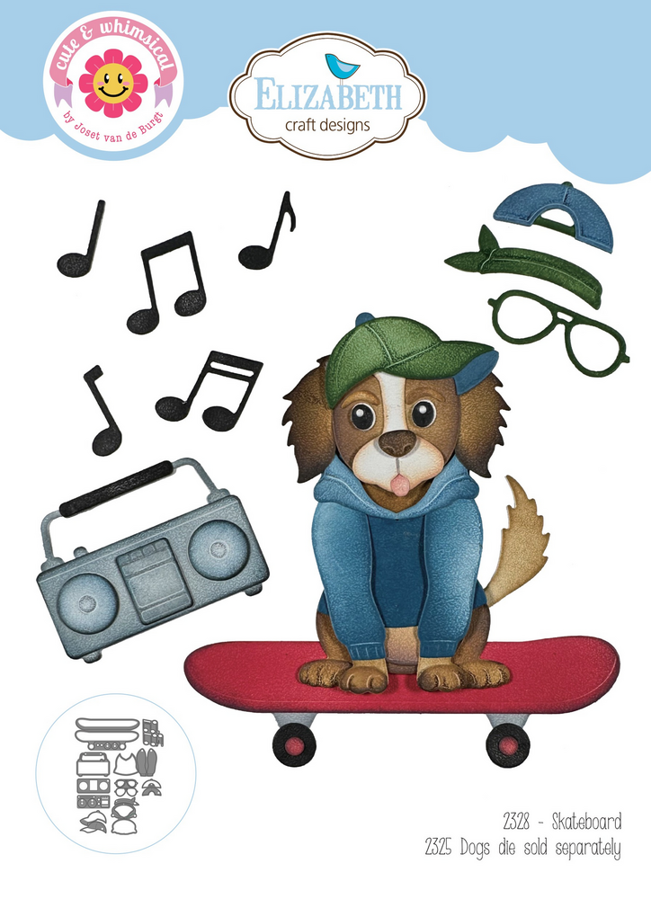 Elizabeth Craft Designs Dog Days Dies Skateboard (2328)