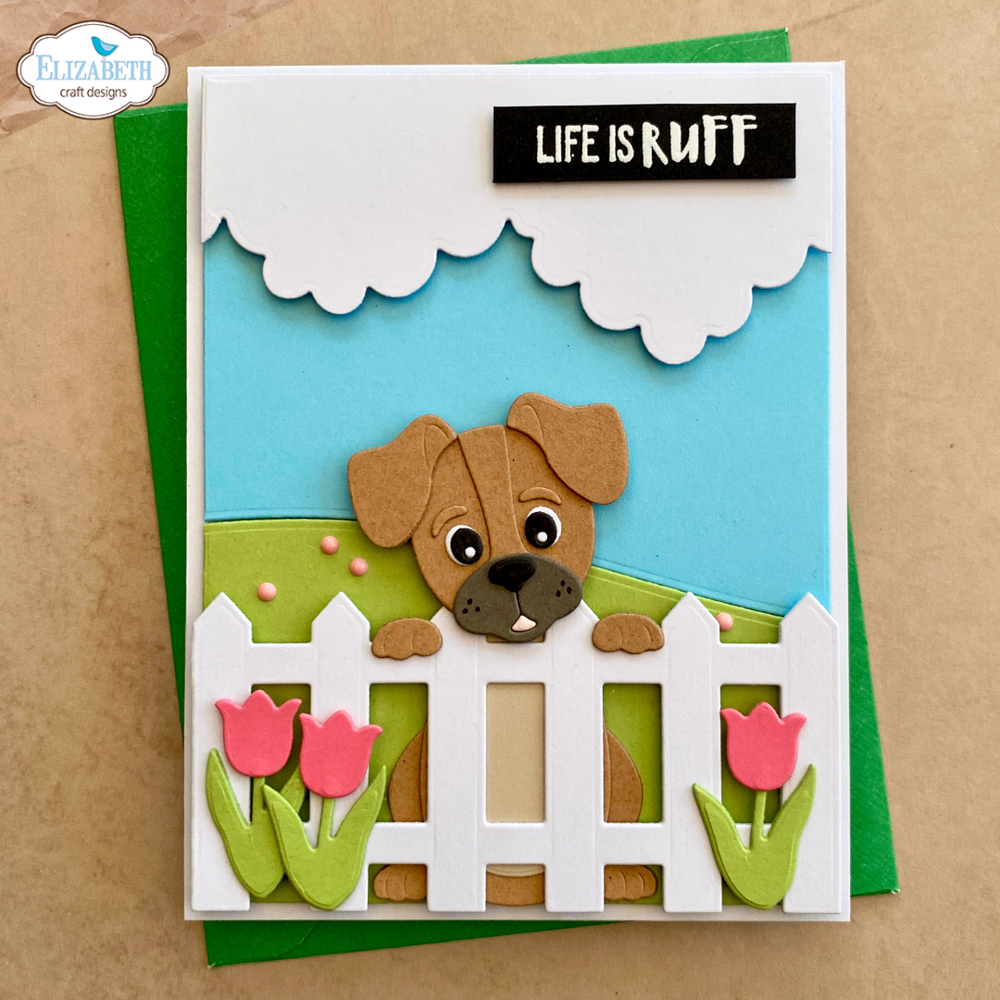 Elizabeth Craft Designs Dog Days Dies Garden Edges and Fence (2331)