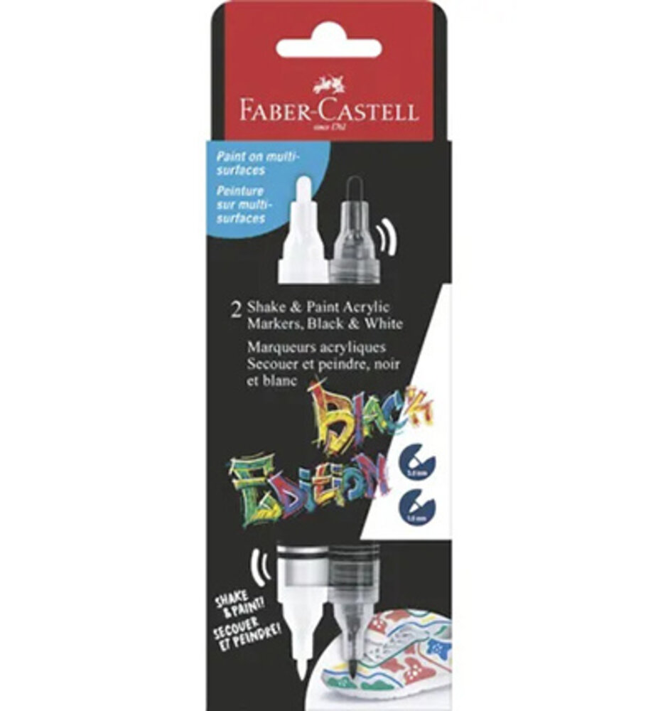 Faber Castell Shake & Paint Markers Black & White (FC-285503) Faber Castell Shake & Paint Markers Black & White (FC-285503)